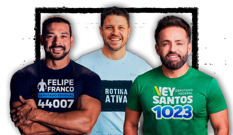 Felipe Franco, Murilo Coghi e Ney Santos, apoiadores do Projeto Rotina Ativa